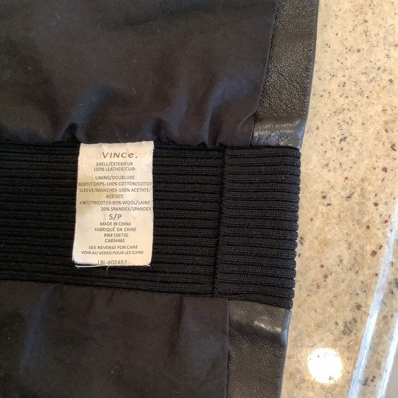 Vince Black Leather Jacket Size Small - Picture 10 of 16